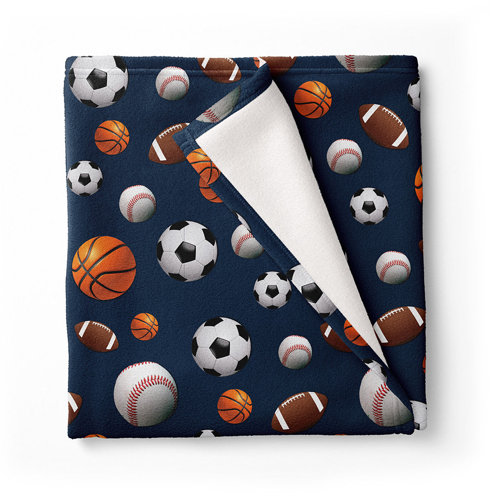 Top Trenz Navy Sports Fuzzy Throw Cozy Soft Blankets For Lounging Apparel