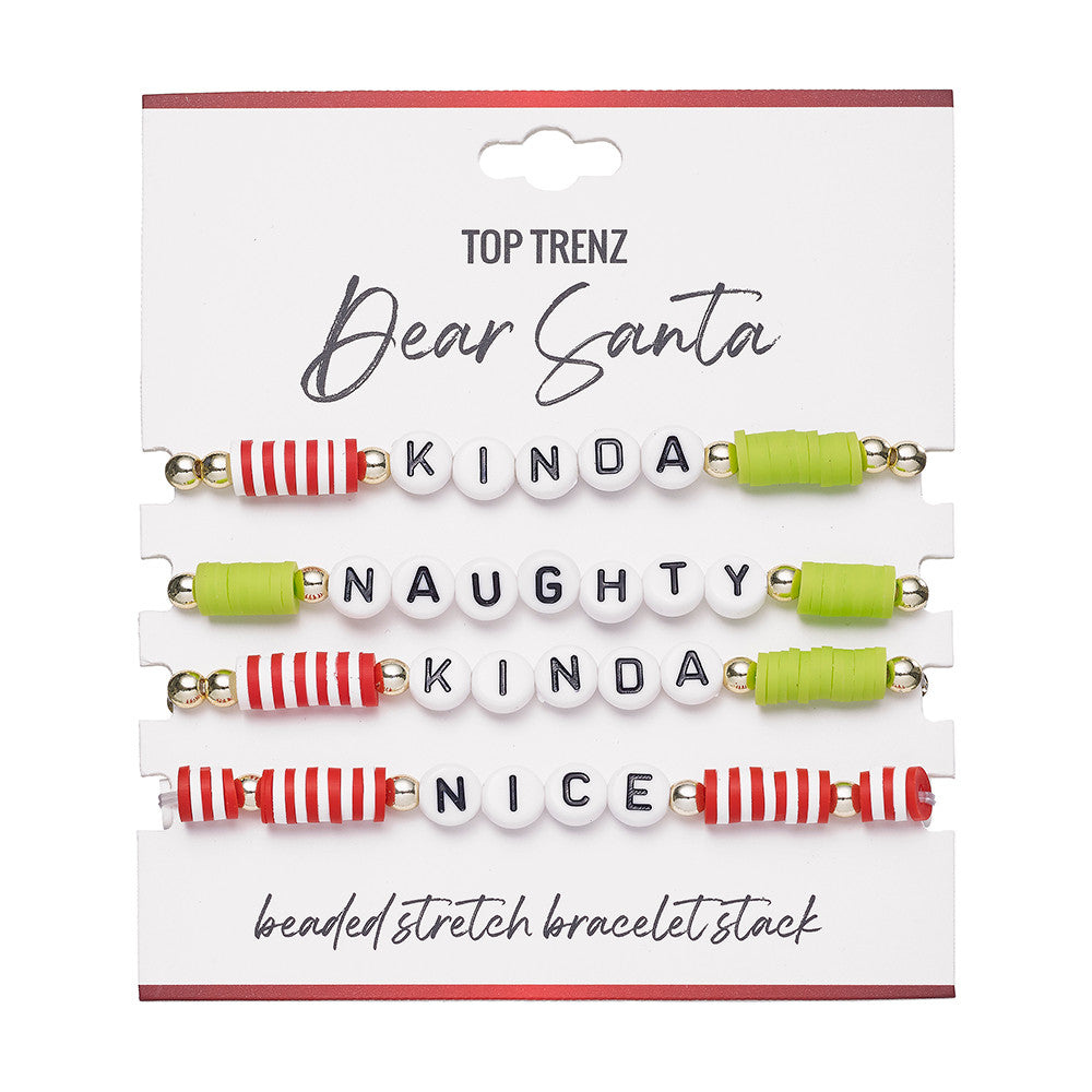Top Trenz Stretch Beaded Holiday Bracelet Pack Accessories|Holiday