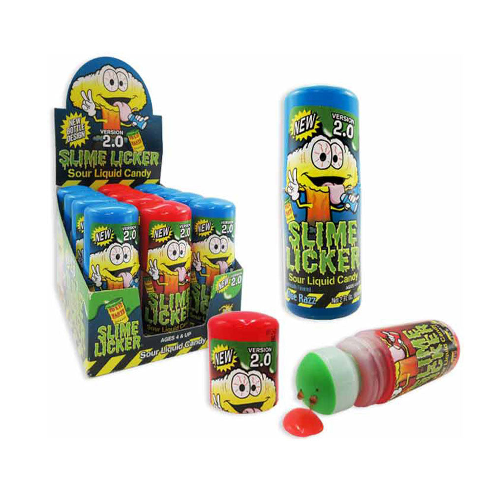 Top Trenz Toxic Waste Slime Licker 2.0 - Blue Razz & Strawberry - Sour Liquid Candy! Candy