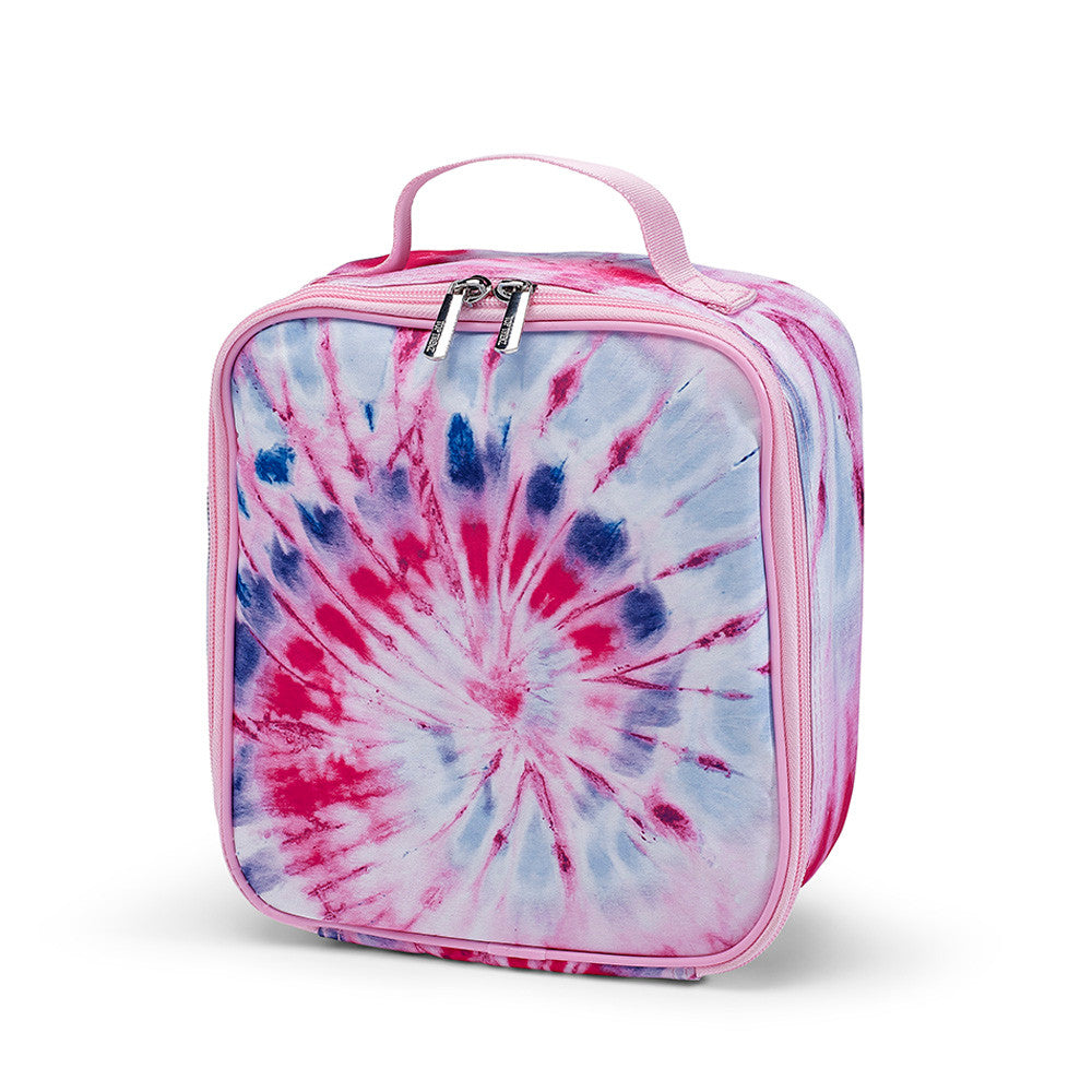Top Trenz Tie Dye Purple Canvas Insulated Lunch Boxes Bags