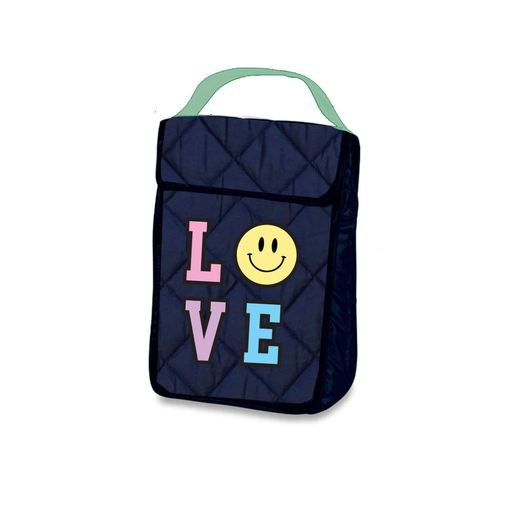 Top Trenz Trendy Navy Printed Puffer Insulated Snack Bag Bags