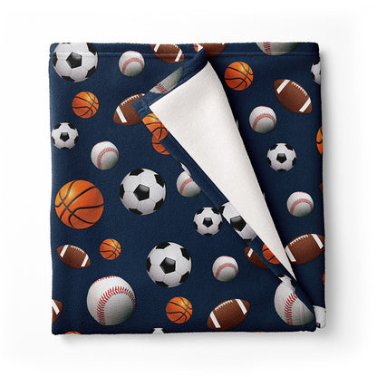 Top Trenz Navy Sports Fuzzy Throw Cozy Soft Blankets For Lounging Apparel