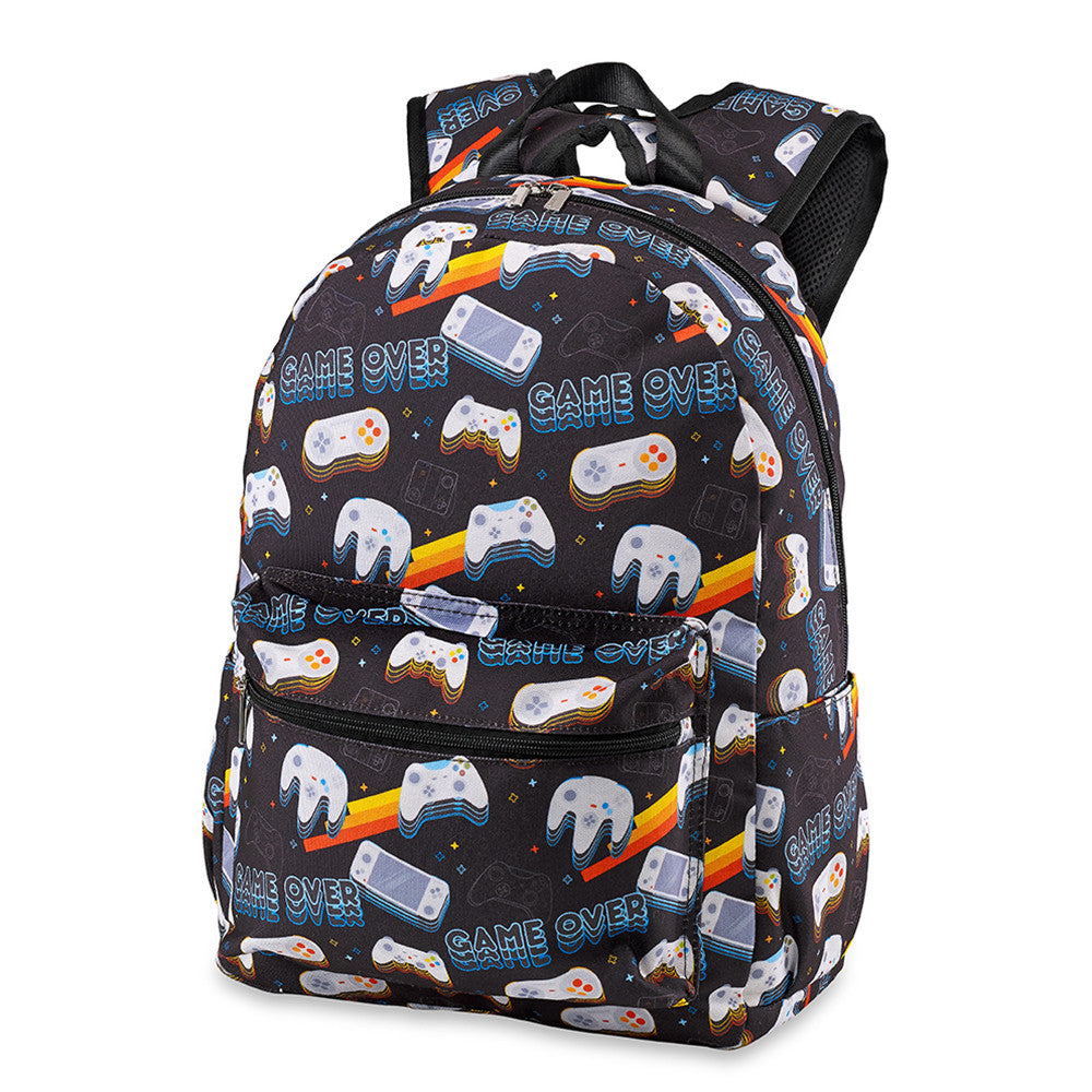 Top Trenz Top Trendy Gamer Canvas 2-Zipper Backpack Bags