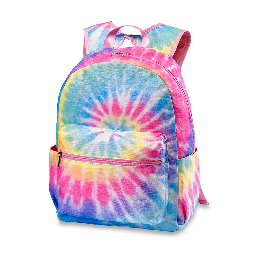 Top Trenz Tie-Dye Backpack Canvas Pastel Delight 2-Zipper - Top Trenz Bags