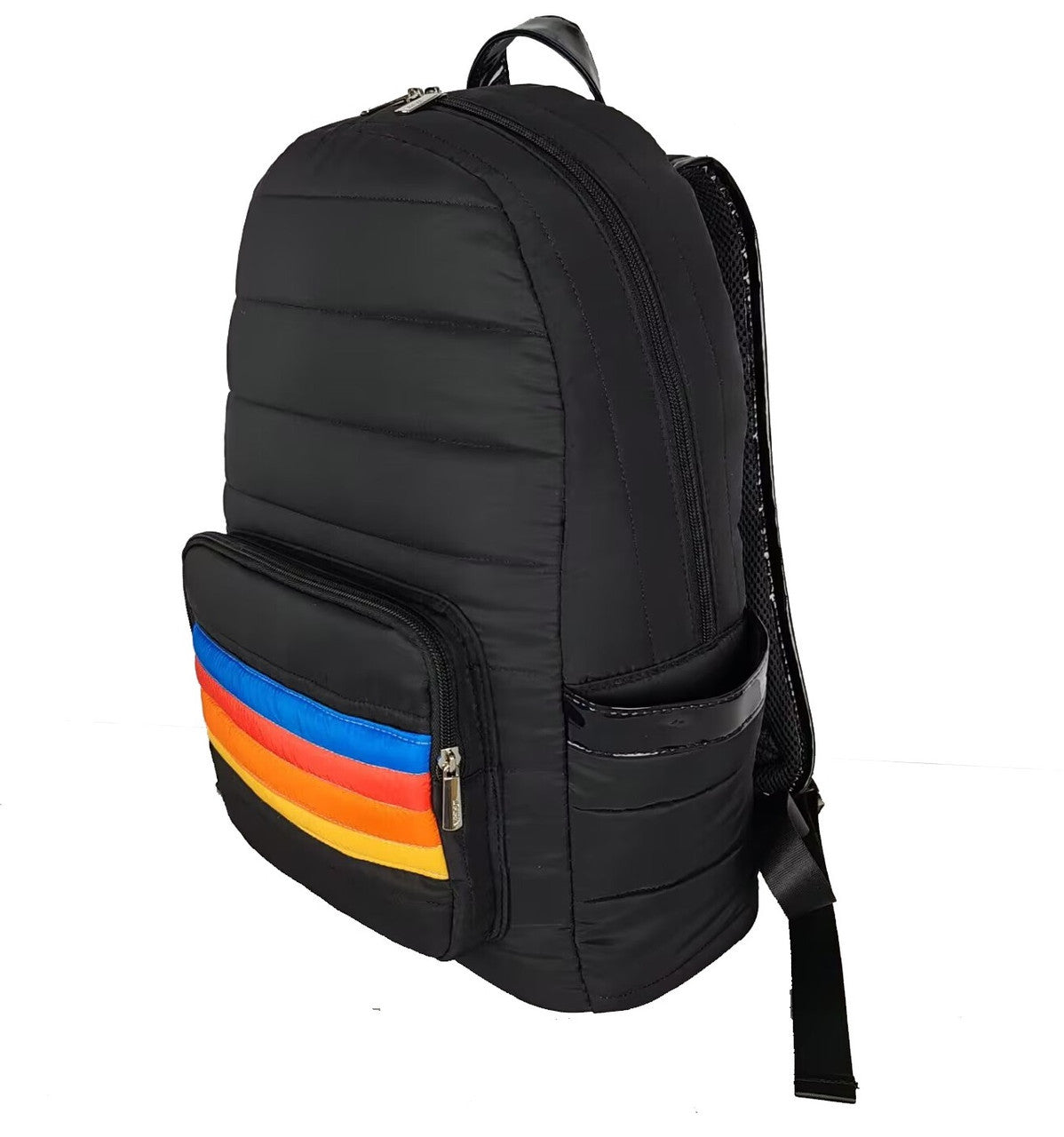 Top Trenz Puffer School School bags with rainbow stripe designs Bags