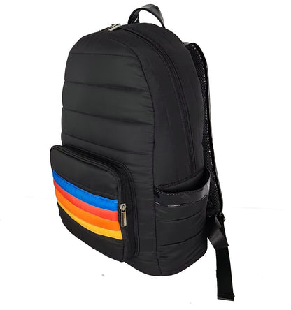 Top Trenz Puffer School School bags with rainbow stripe designs Bags