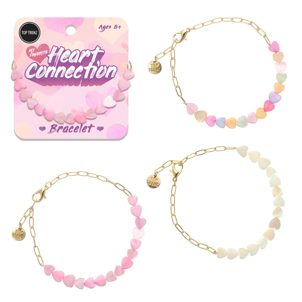 Top Trenz Cute and Trendy Paperclip Heart Bracelets Accessories|Holiday