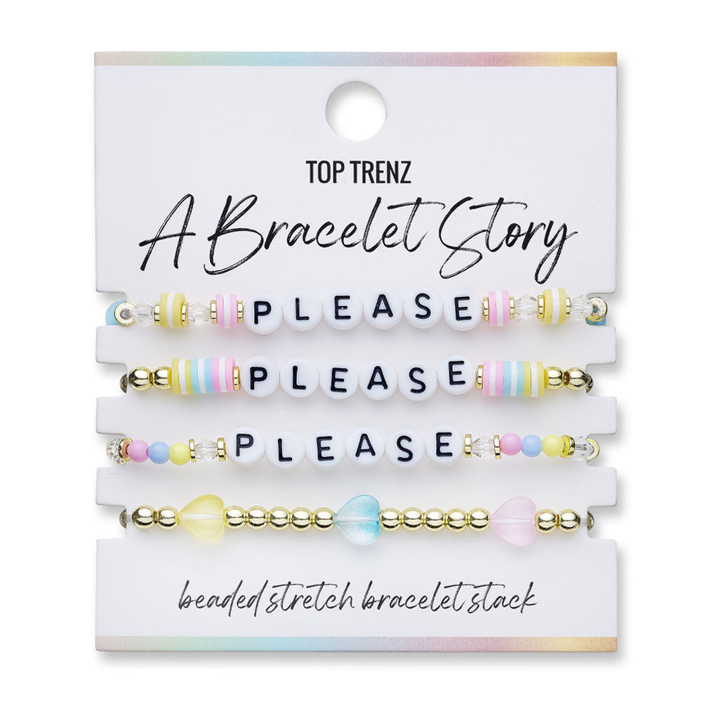 Top Trenz "Please, Please, Please" Bracelet Set – Trendy Music-Inspired Gifts for Teens Accessories