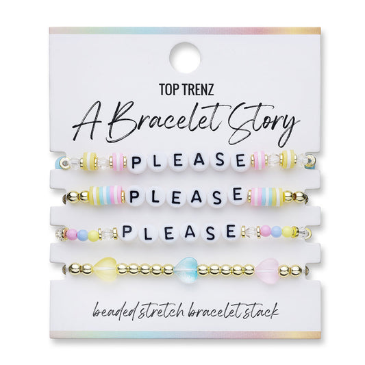 Top Trenz "Please, Please, Please" Bracelet Set – Trendy Music-Inspired Gifts for Teens Accessories