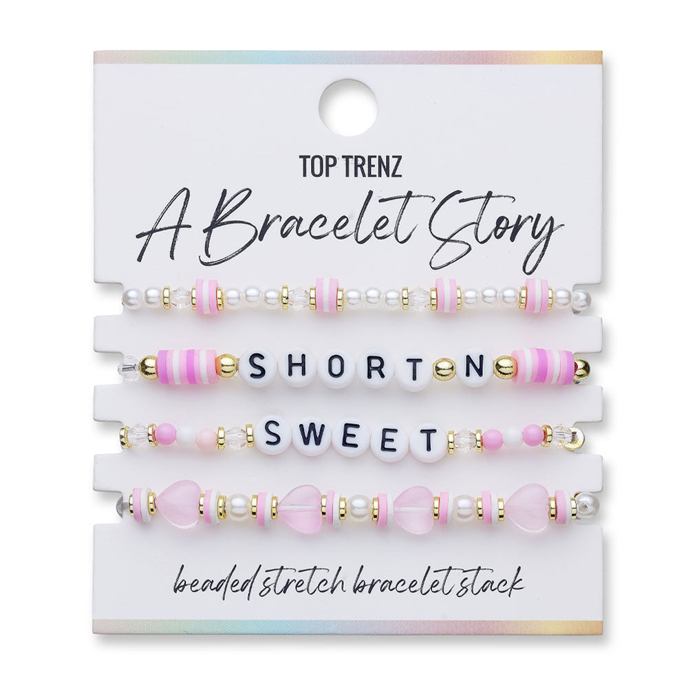 Top Trenz "Short N Sweet" Bracelet Set – Trendy Stackable Jewelry for Teens Accessories