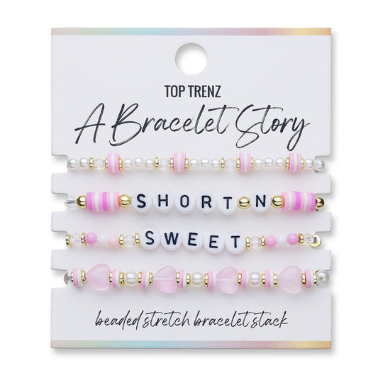 Top Trenz "Short N Sweet" Bracelet Set – Trendy Stackable Jewelry for Teens Accessories