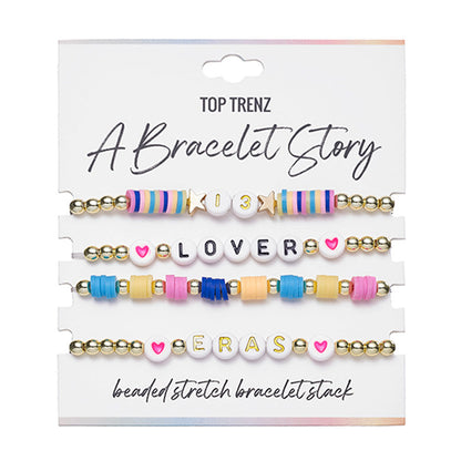 Top Trenz Lover Bracelet Story Set – Pastel 4-Piece Collection Accessories