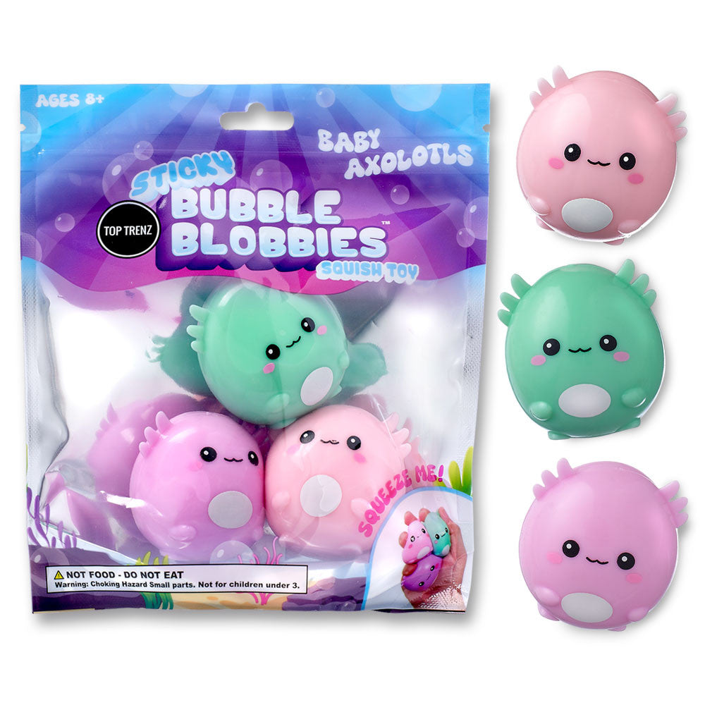 Top Trenz Sensory Sticky Fidget Bubble Foam Axolotl Toy Toys