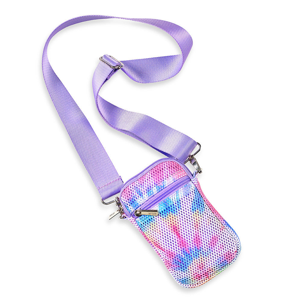 Top Trenz Cell Phone Bag Tie-Dye Mesh Crossbody For Kids And Tweens Bags