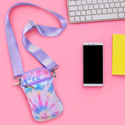 Top Trenz Cell Phone Bag Tie-Dye Mesh Crossbody For Kids And Tweens Bags