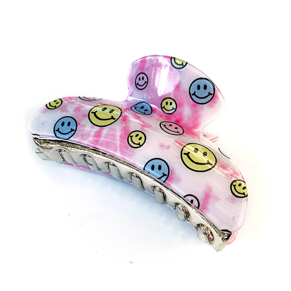 Top Trenz Large Smiley Claw Clip Hair Barrette Accessories