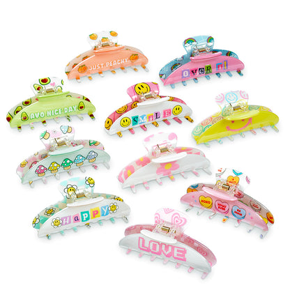 Top Trenz Large Two Sided Fruit Printed Claw Hair Accessory Clip Accessories