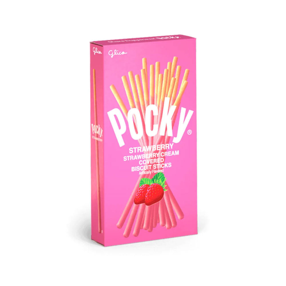 Top Trenz Pocky Strawberry & Cream - Fun Fruity Biscuit Sticks for Every Snack Attack! Candy