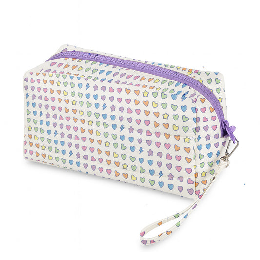 Top Trenz Rainbow Remix Puffer Cosmetic Bag - Makeup & Toiletry Case Bags