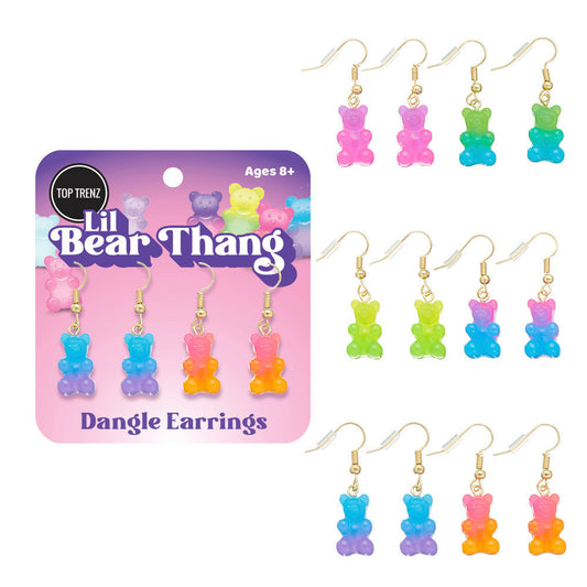 Top Trenz Chic Versatile Bear-themed Earring Sets Accessories
