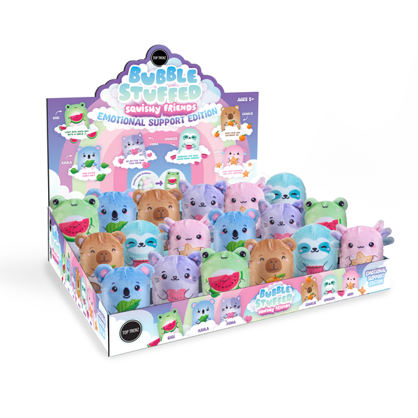 Top Trenz Bubble Stuffed Squishy Friends – Emotional Support Plush Toys|Plush