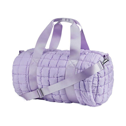 Top Trenz Purple Scrunchie Puffer Duffle – Stylish & Spacious Travel Bag Bags