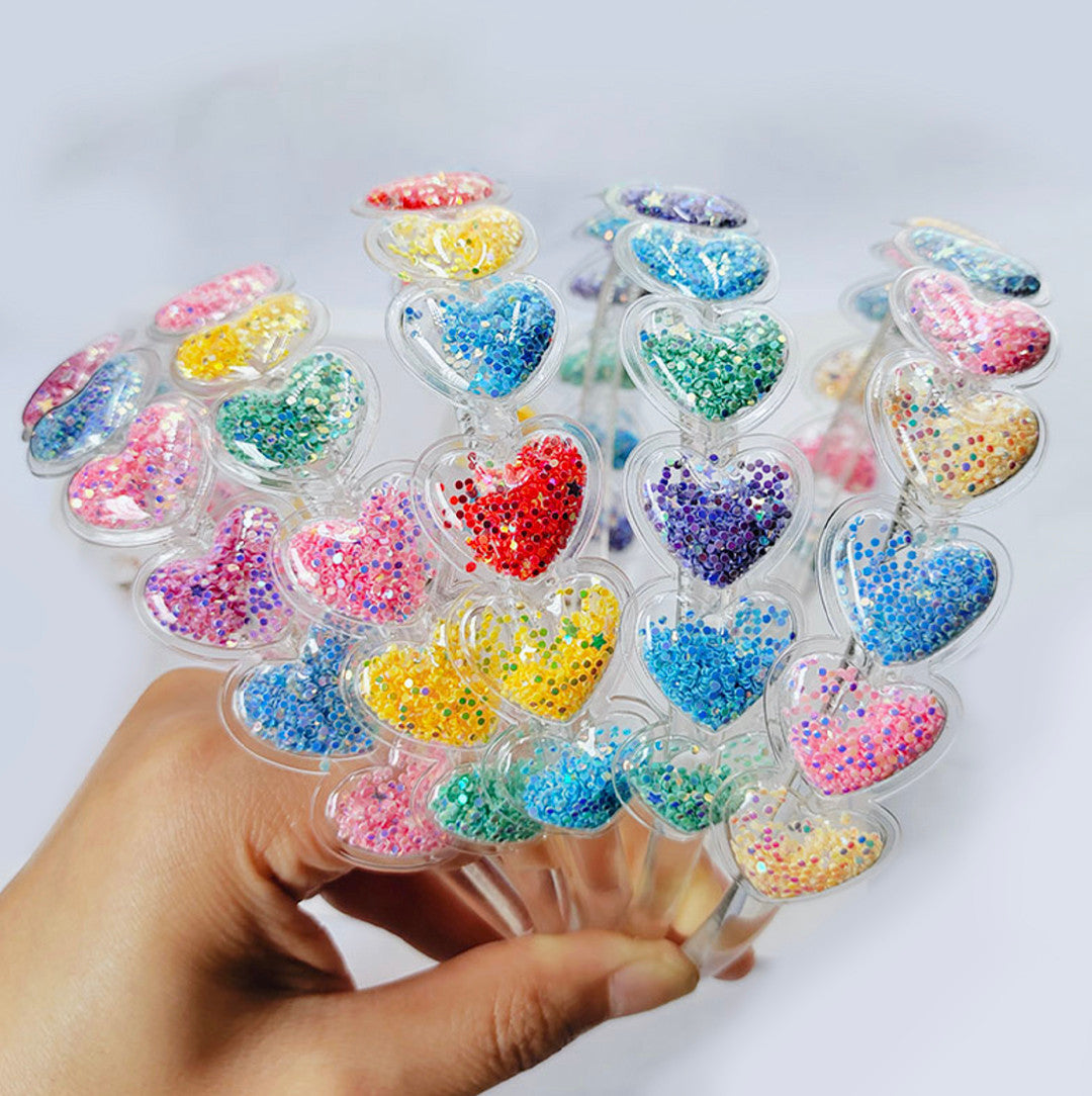 Top Trenz Glittery Heart Headbands And Accessories For Tweens Accessories|Holiday