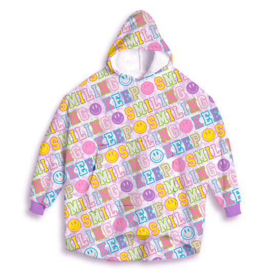 Top Trenz Fun Printed Fuzzy Oversized Hoodie Sweatshirt Apparel