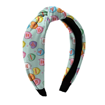 Top Trenz Hearts Printed Knot Headbands Accessory For All Accessories|Holiday