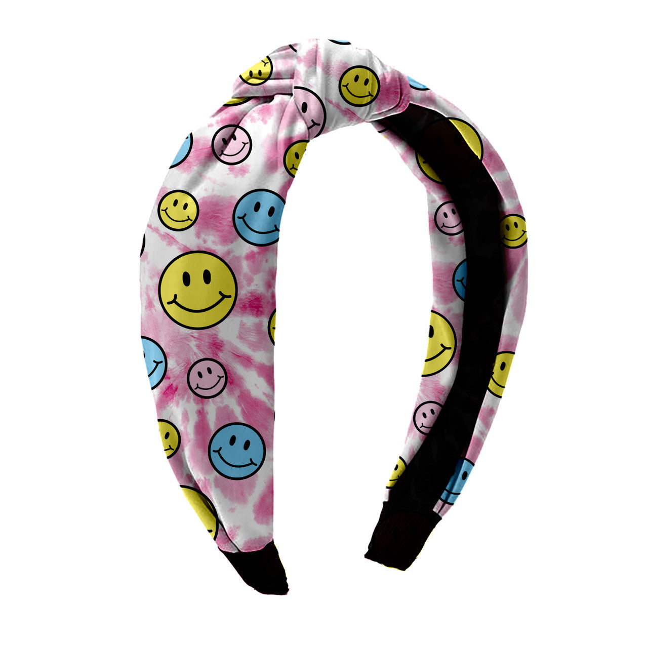 Top Trenz Tie Dye Smiley Knot Headband Accessories