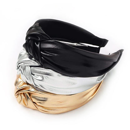Top Trenz Metallic Leather Knot Headband Accessories