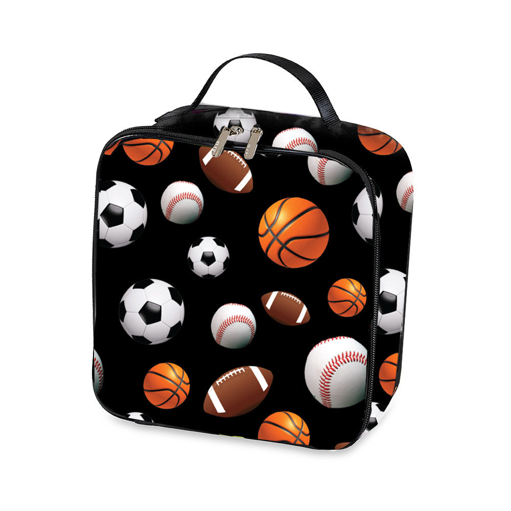 Top Trenz Black Sports Insulated Lunch Box For Camp And School Bags