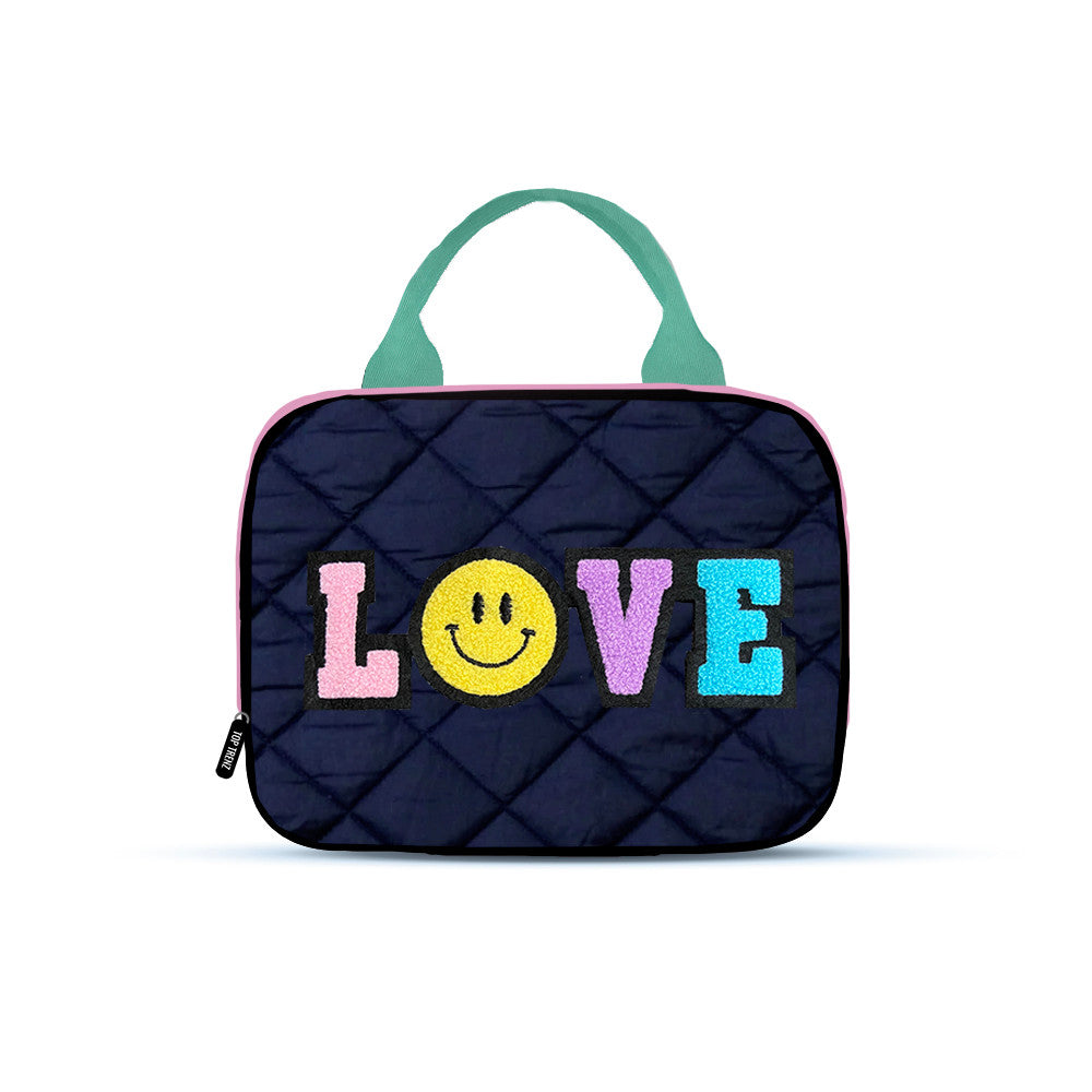 Top Trenz Trendy Navy Printed Puffer Insulated Lunch Bag Bags