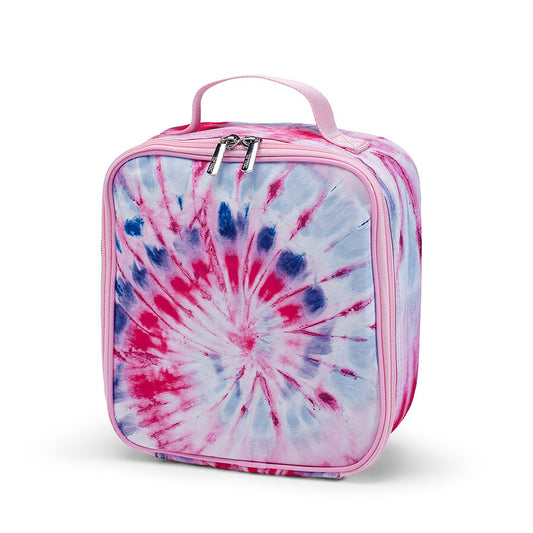 Top Trenz Tie Dye  Purple Canvas Insulated Lunch Boxes Bags