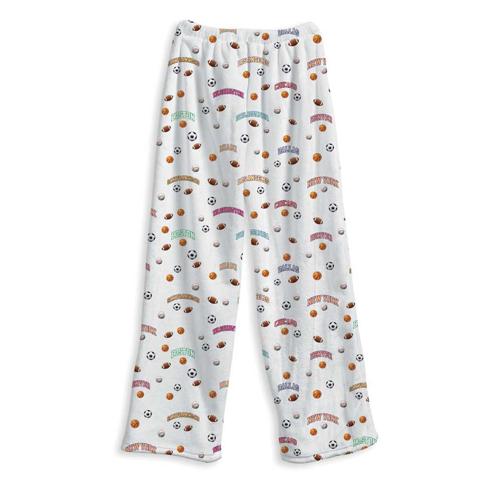 Top Trenz Sports Balls Fuzzy Lounge Pants  – Soft Cozy Pajama Bottoms Apparel