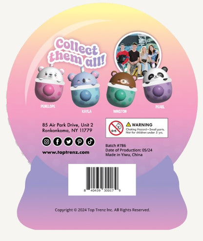 Top Trenz Sweet Bubble Tea Bear Plush Squishy Water Toy Toys|Plush