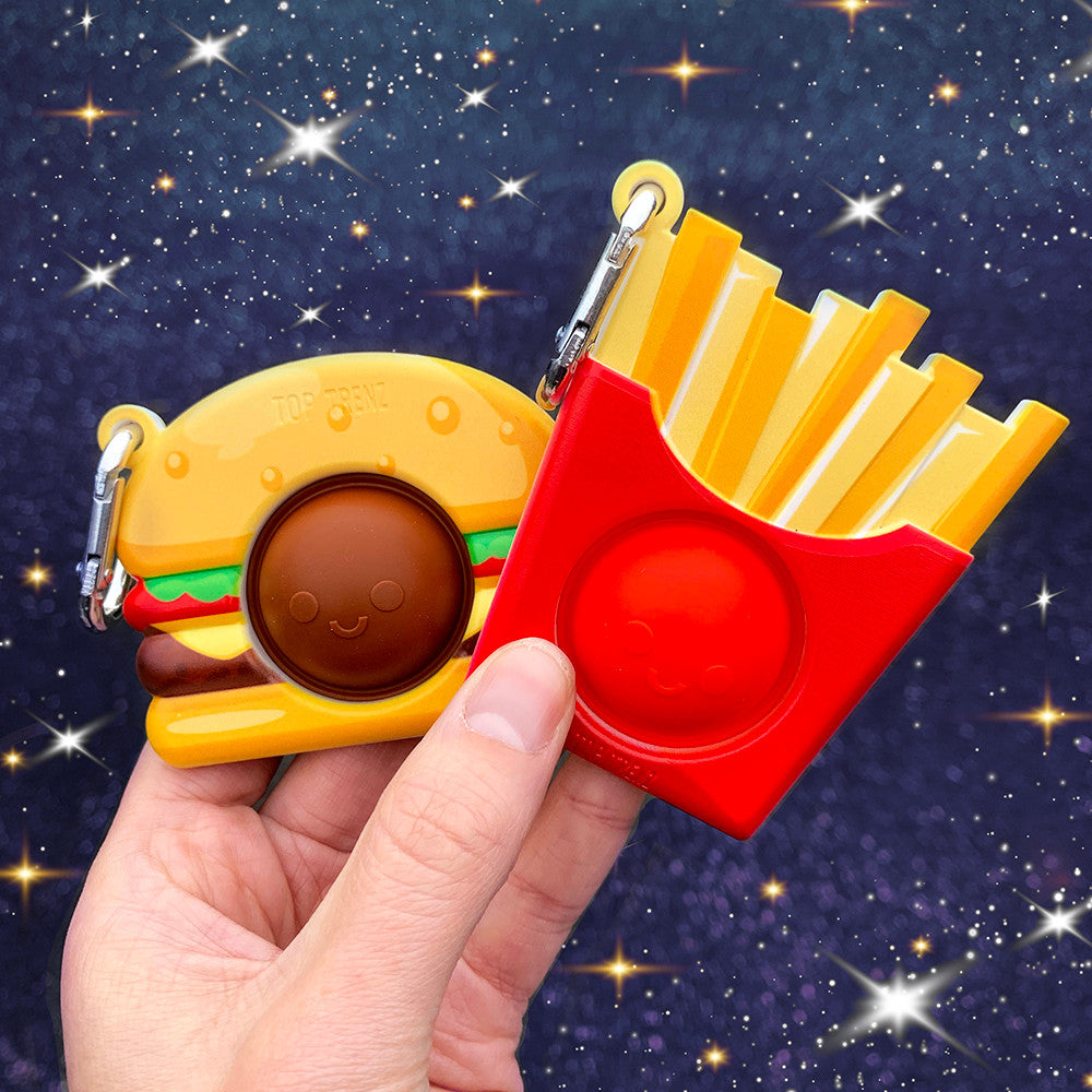 Top Trenz OMG Mega Pop Best Friend Keychains  - Burger & Fries Toys