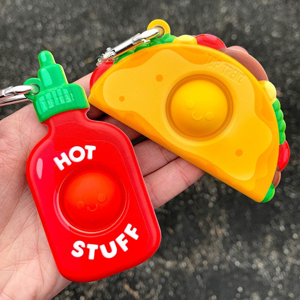 Top Trenz OMG Mega Pop Best Friend Keychains  - Taco & Hot Sauce Toys