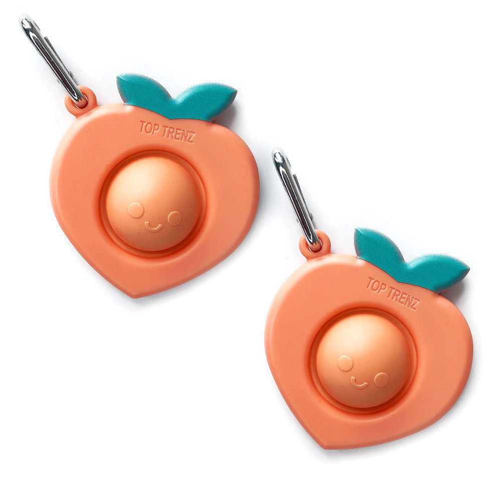 Top Trenz Peach Fidget Keychain - Silicone Stress Relief Toy Toys