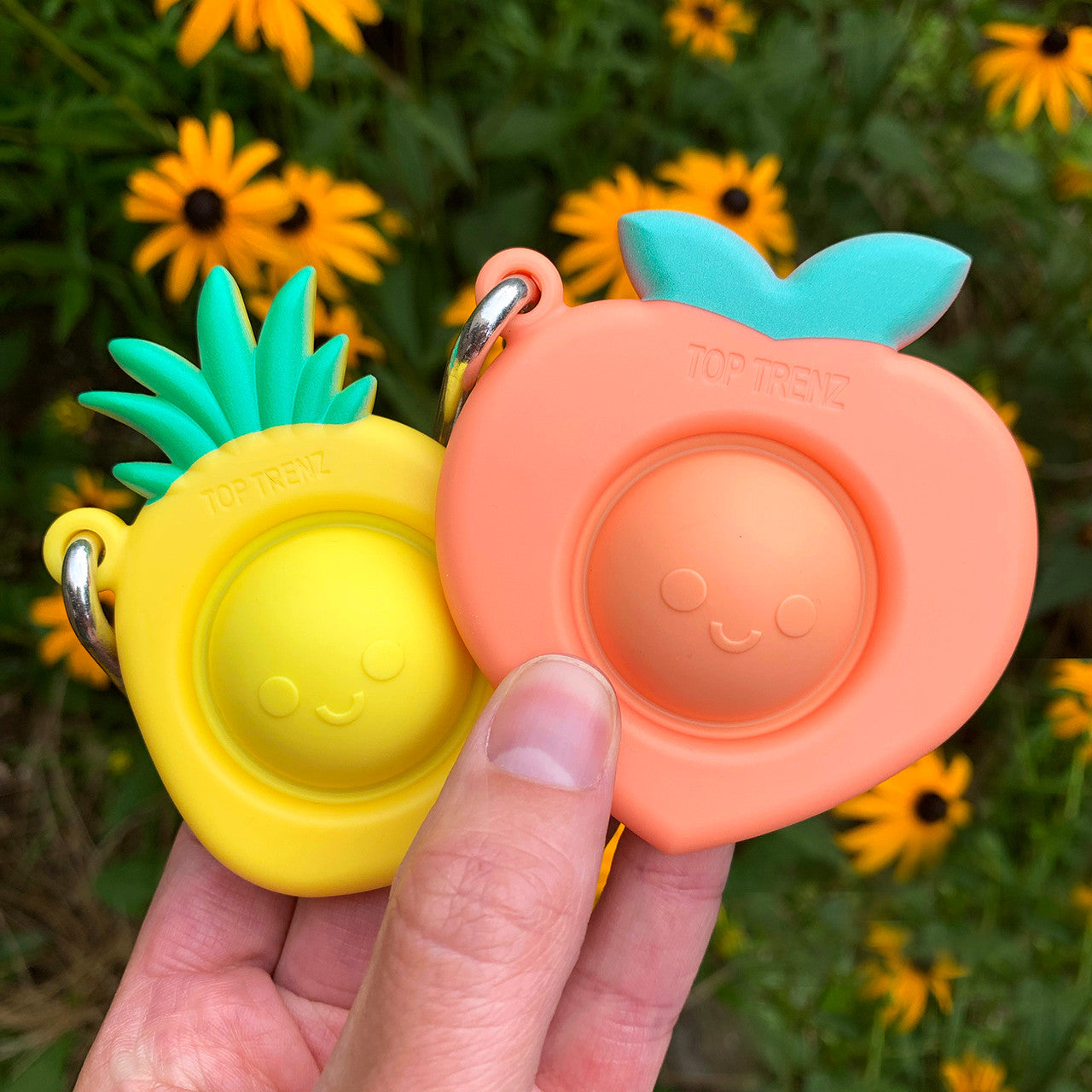 Top Trenz Peach Fidget Keychain - Silicone Stress Relief Toy Toys