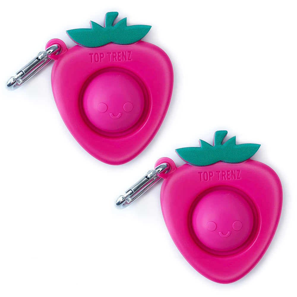 Top Trenz Strawberry Mega Pop Keychain - Fun Sensory Fidget Toy Toys