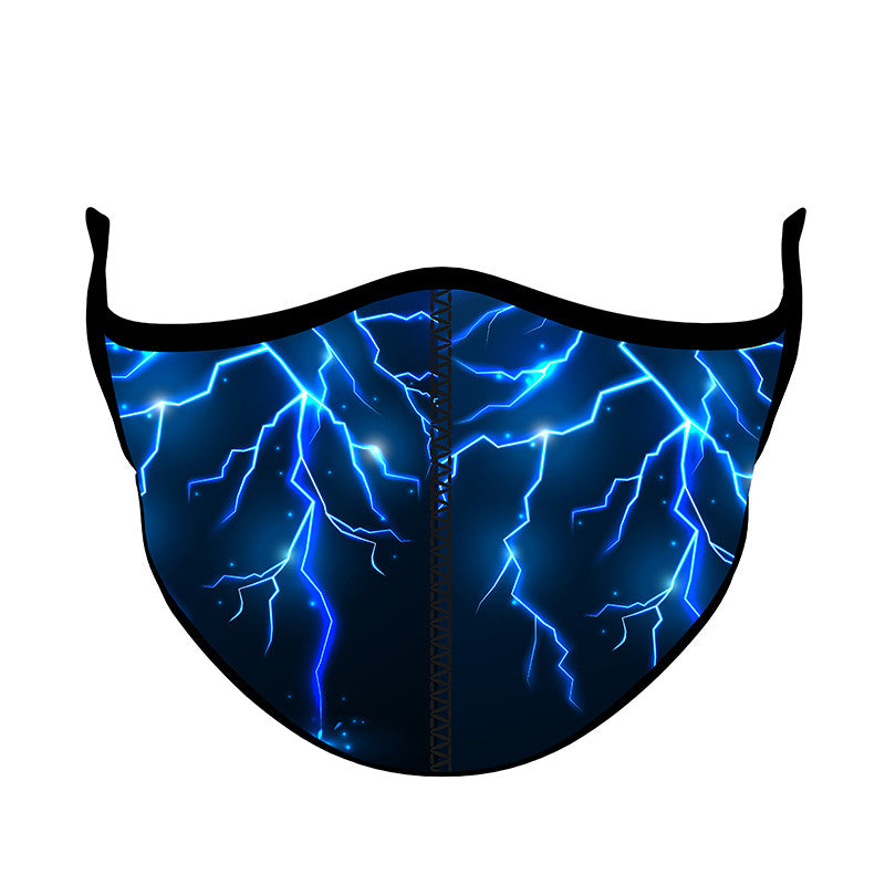 Top Trenz Trendy Blue Lightning Cloth Face Mask For Kids And Tweens Accessories