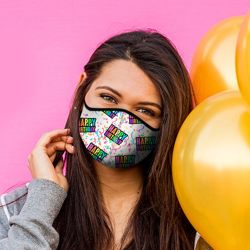 Top Trenz Happy Birthday White Face Mask For Kids And Tweens Accessories