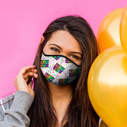Top Trenz Happy Birthday White Face Mask For Kids And Tweens Accessories