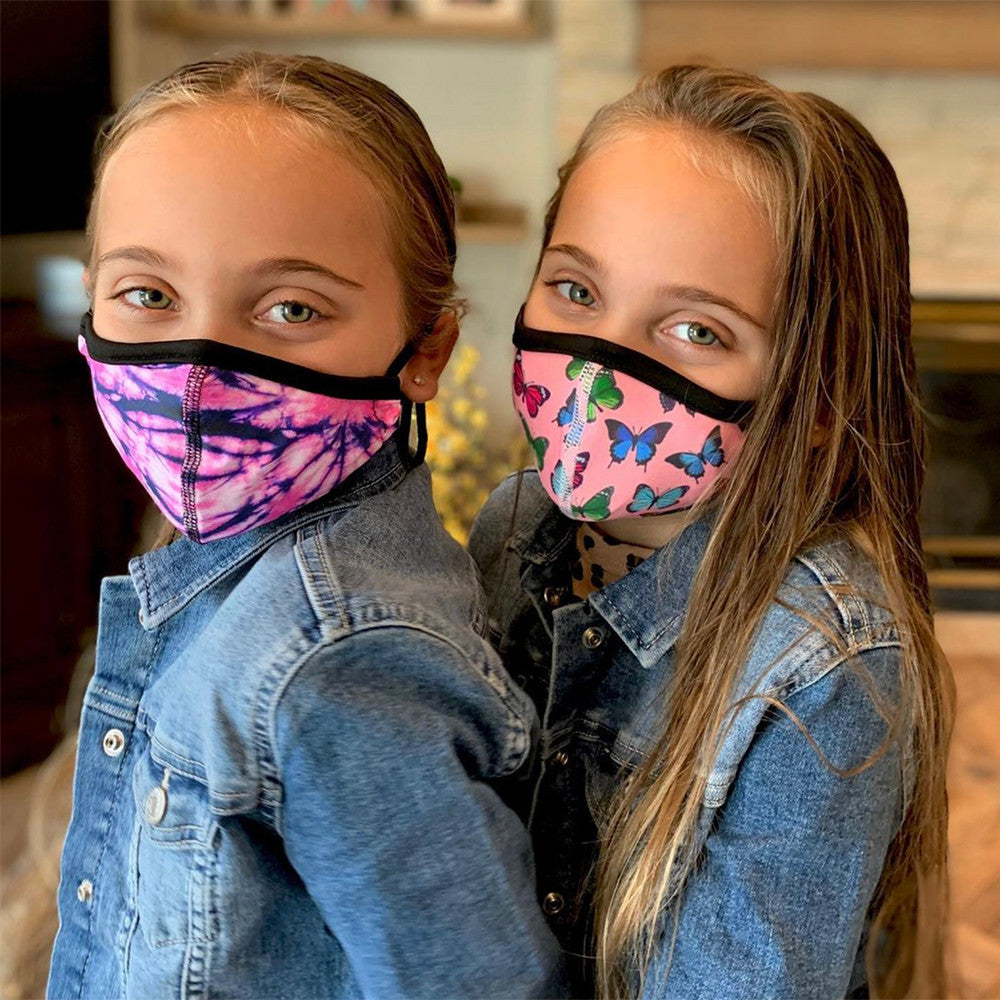 Top Trenz Trendy Pink Butterfly Cloth Face Mask Accessories
