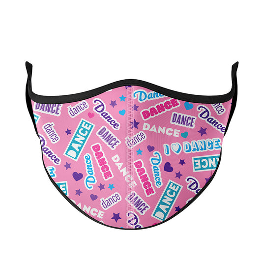 Top Trenz Super Cute Dance Print Face Mask Accessories