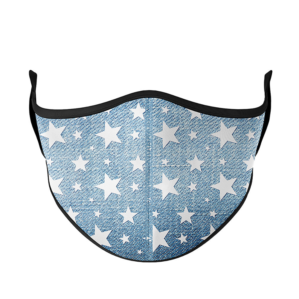 Top Trenz Cute Denim Star Printed Fashion Masks For All Ages Accessories