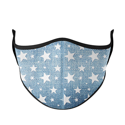 Top Trenz Cute Denim Star Printed Fashion Masks For All Ages Accessories