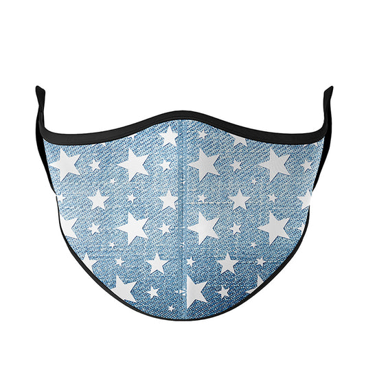 Top Trenz Cute Denim Star Printed Fashion Masks For All Ages Accessories
