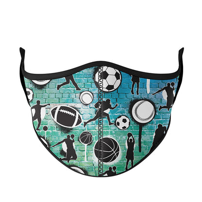 Top Trenz Printed Graffiti Sports Comfortable Fashion Face Mask Accessories